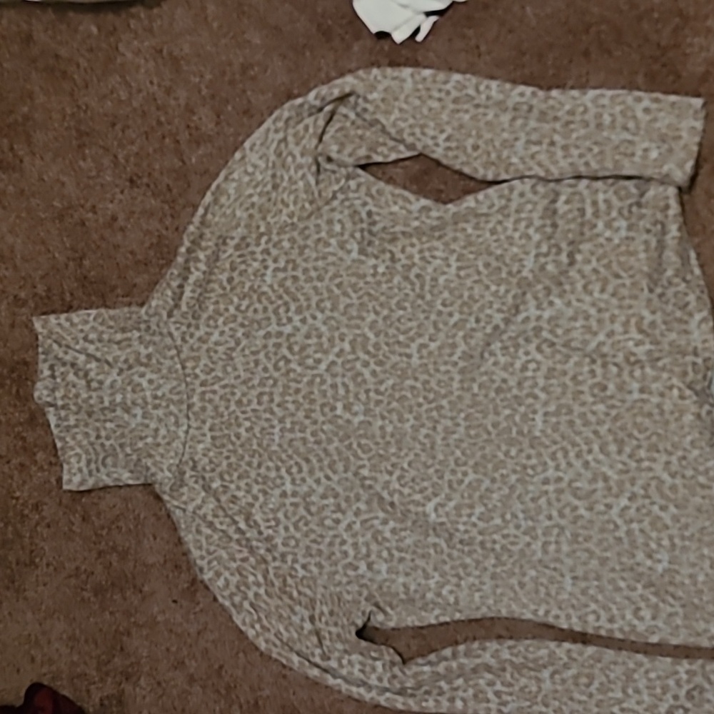 Leopard print turtleneck